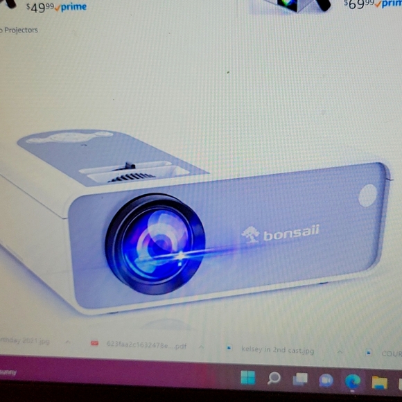 BONSAII mini movie projector PJ8005 1080p outdoor movie home theater…New